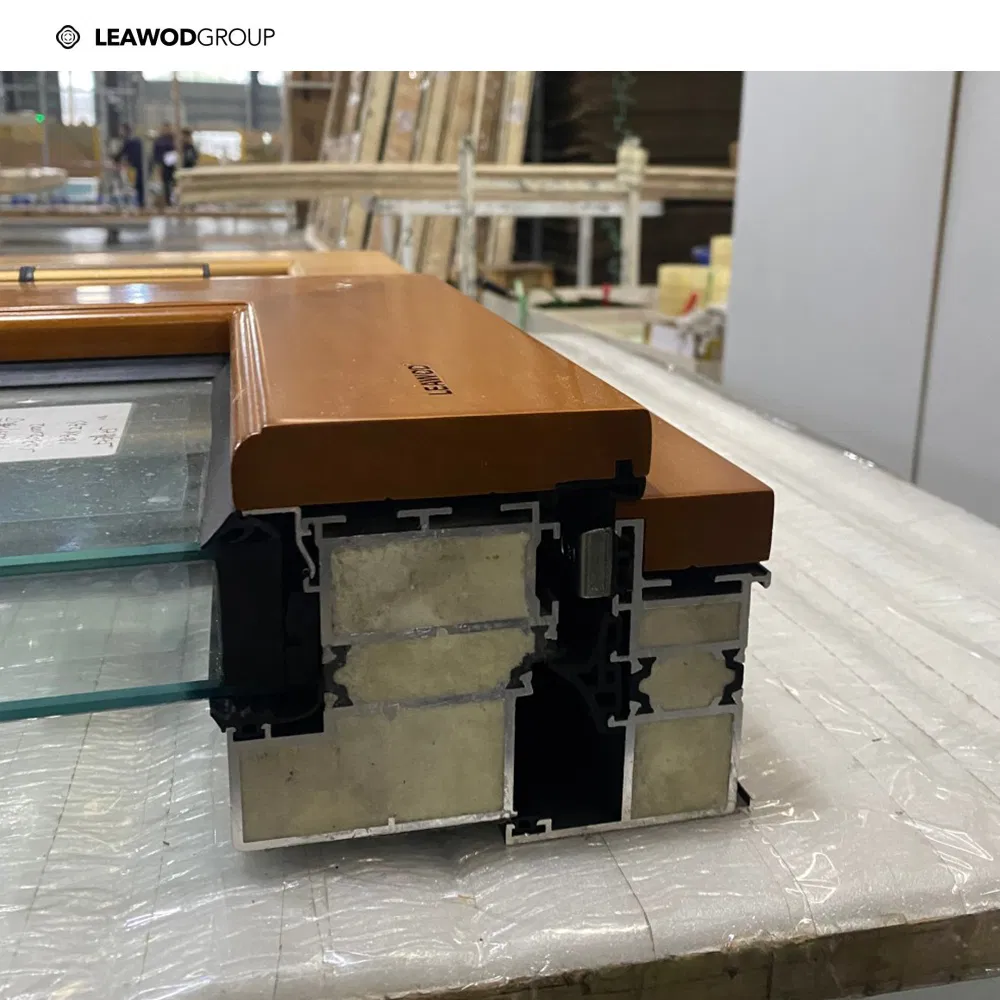 Modern Design Metal Wood Entry Patio Aluminum Wood Glass Front Back Door