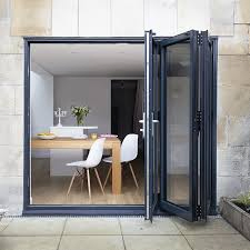 Bifold Aluminum Alloy Folding Doors with Fiberglass Folding Screen Windproof &amp; Waterproof for Exterior &amp; Patio
