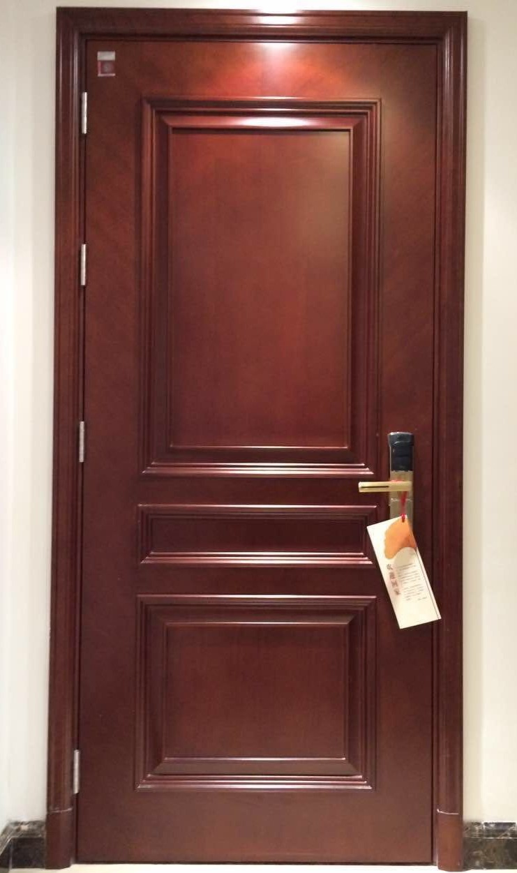 Industrial Fireproof Fire Entrance Steel Frame Wood PVC Laminated Fire Prevention Security Safety Solid Wooden Fire Rated Natural Wood Doors