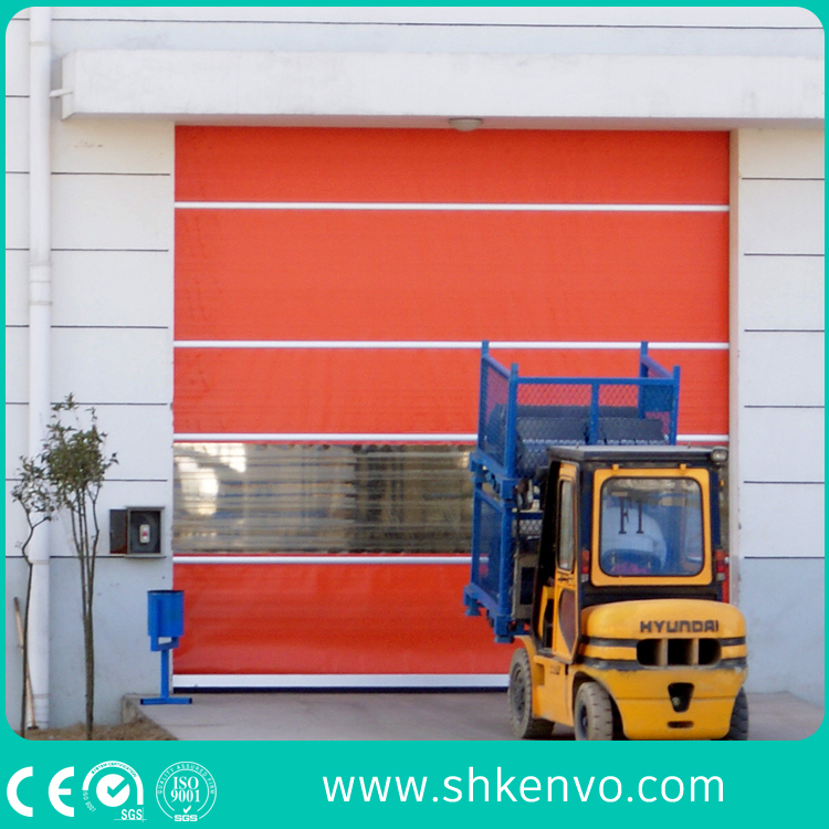 Industrial Automatic PVC Fabric High Speed Performance Fast Acting Rapid Rise Rolling Overhead Quick Roll up or Roller Shutter Door