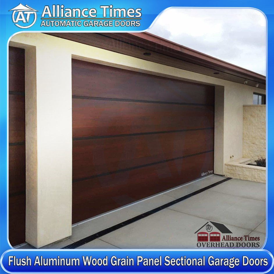 Premium Aluminum Garage Doors with Elegant Faux Wood Design