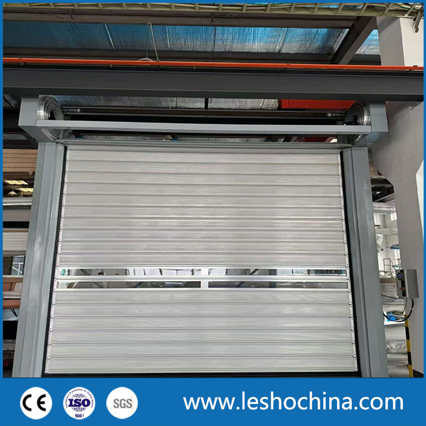High Speed Aluminum Metal Hard Spiral Thermal Insulated Industrial Rapid Door for Underground Parking and Warehouse Logistics Factory Use