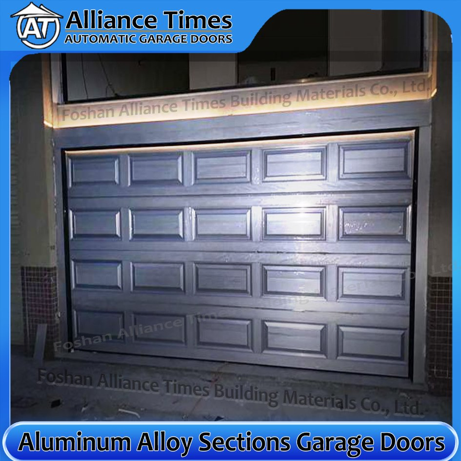 Elegant Aluminum Garage Doors with Faux Wood Texture