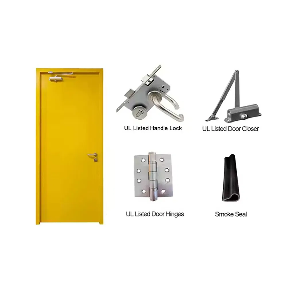 Rust-Proof Treatment Commercial Steel Insulated Exterior Fire Rated Door for Airport Terminals