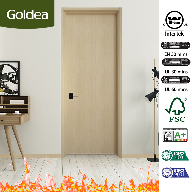 UL/En 30/60mins Luxury Classic Customized Hot Sale Bathroom Bedroom Solid Core Wooden Fire Rated Wood Door Wood Timber Door