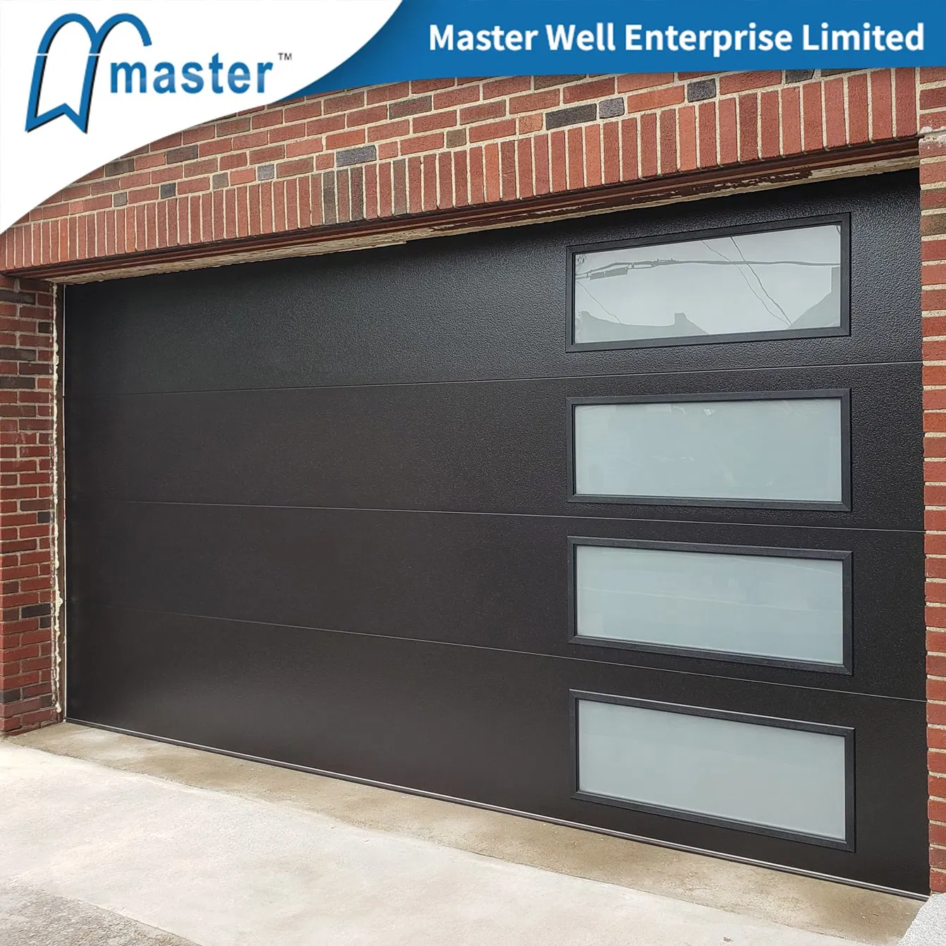 Modern Residential Remote Control Automatic Wooden Steel Orange Peel Gold Oak Black Woodgrain Sectional Short Carriage Panel Insulated Overhead Garage Door