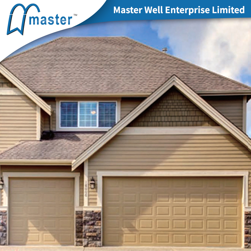 Modern Residential Automatic Cassette White Galvanized Steel Orange Peel Oak Black Wood Grain Sectional Short Long Carriage Panel Insulated Overhead Garage Door