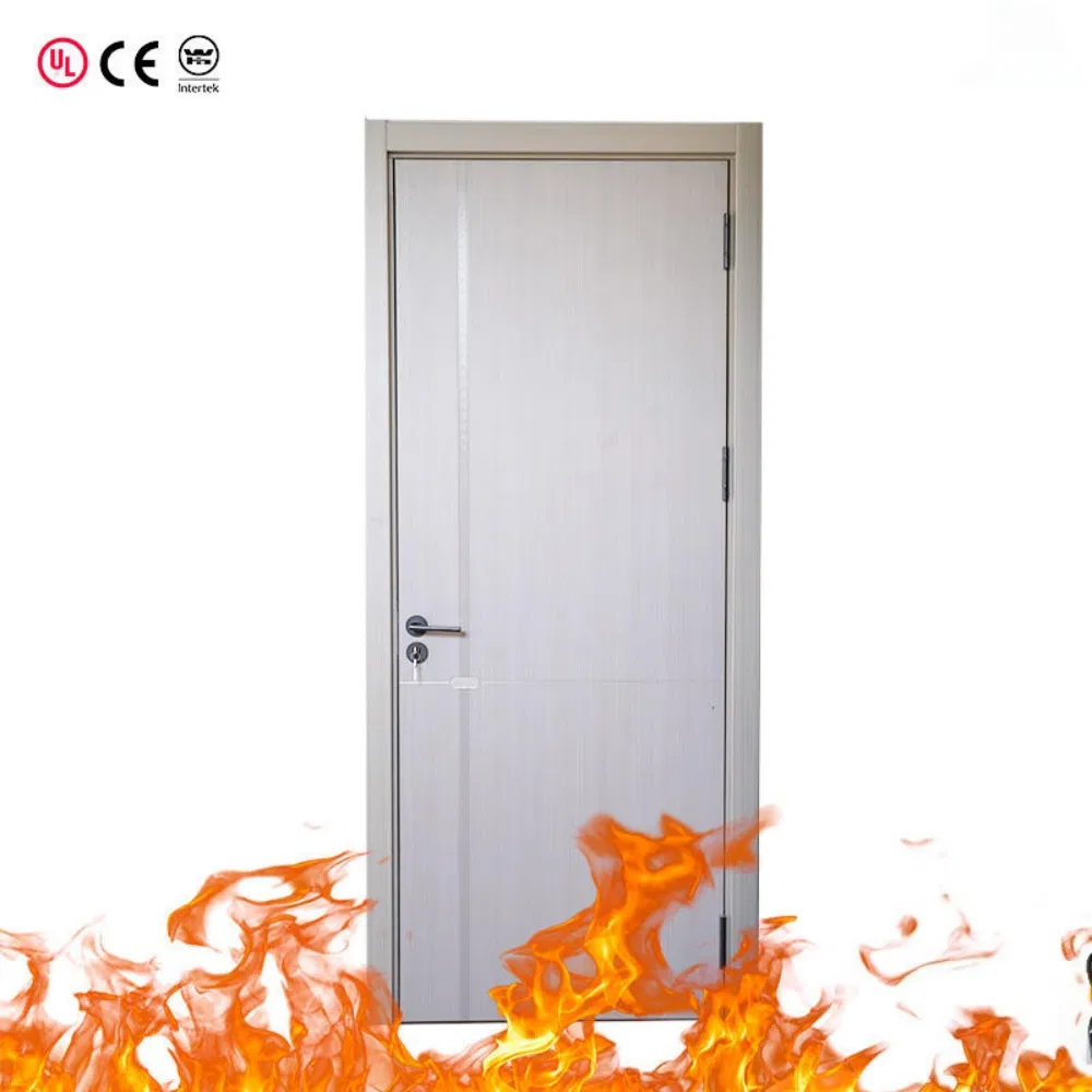 China Custom Interior Fire Wood Door High End BS En as CE UL Fire Doors for School Apartment Hospital Hotel Room Fireproof Wooden Door Fire Rated PVC WPC Doors