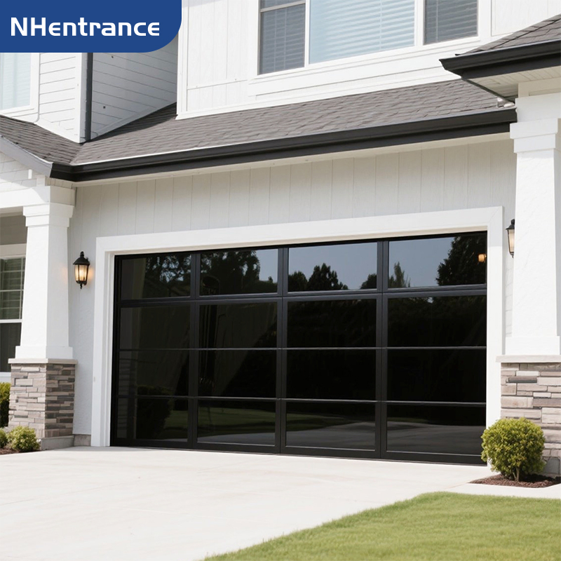 Automatic Custom Full View Sectional Garage Door for Residential Villa Glass Garage Door