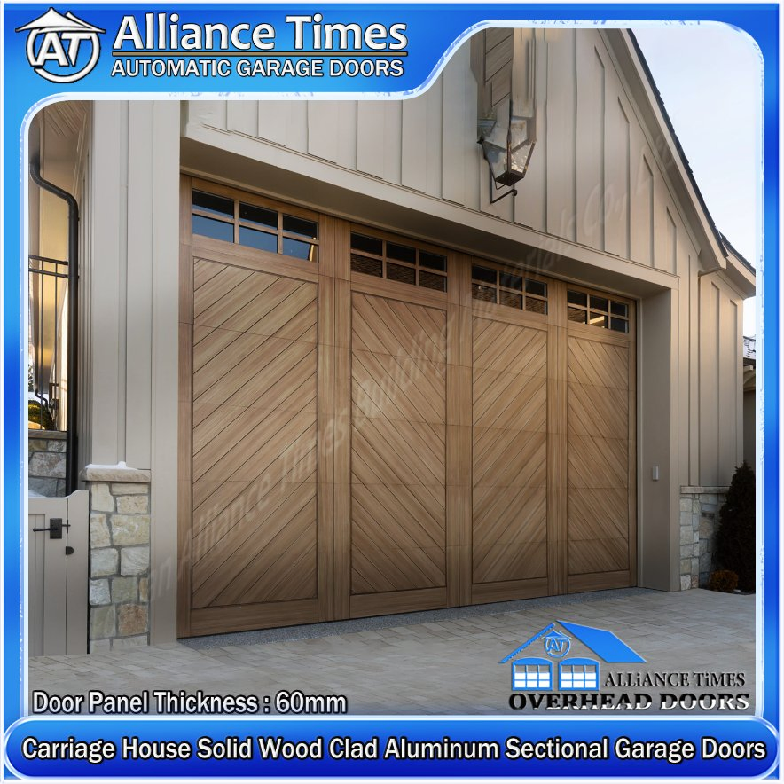 1000n Power Carriage House Wood Clad Aluminum Garage Doors