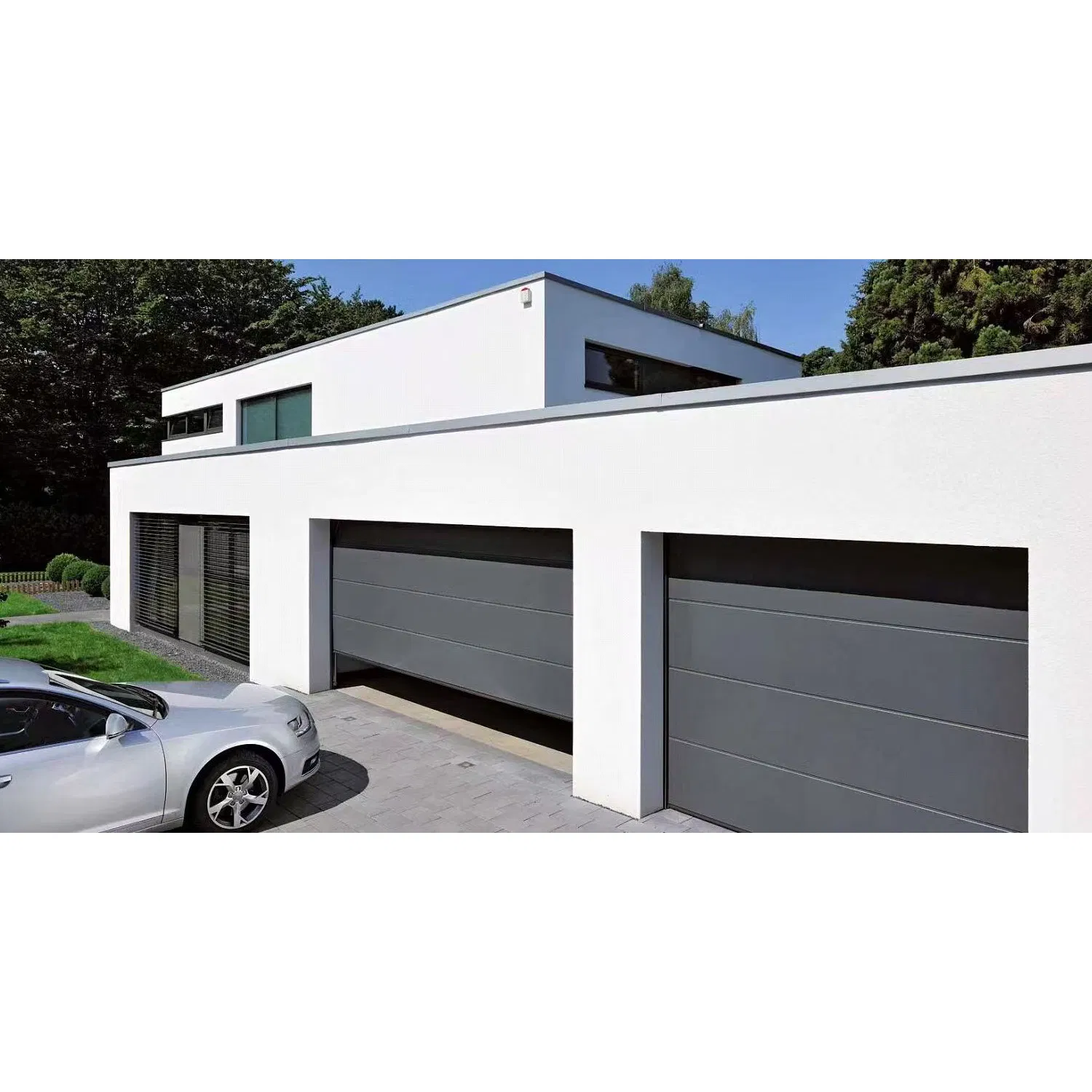 Premium Custom Flush Panel Aluminum Flip-up Garage Doors for Villas