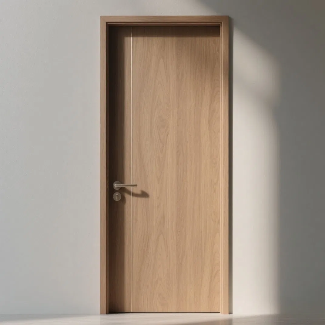 Custom White Primer Moulded Wooden Door Single Door Leaf MDF Modern Design for Apartments and Offices