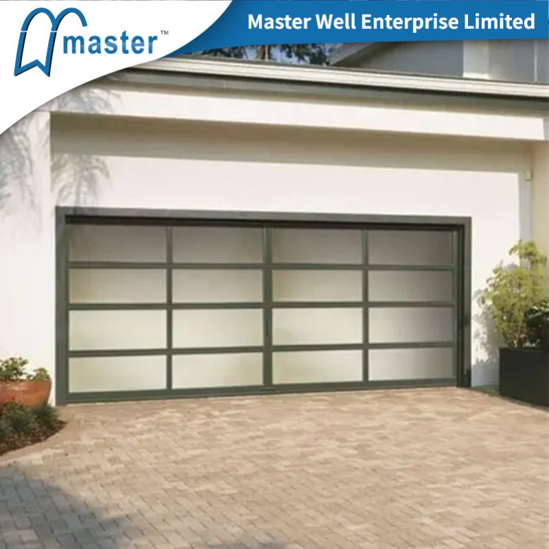 Full View Frame Glass Garage Door Automatic Electric Remote Control Sectional Glass