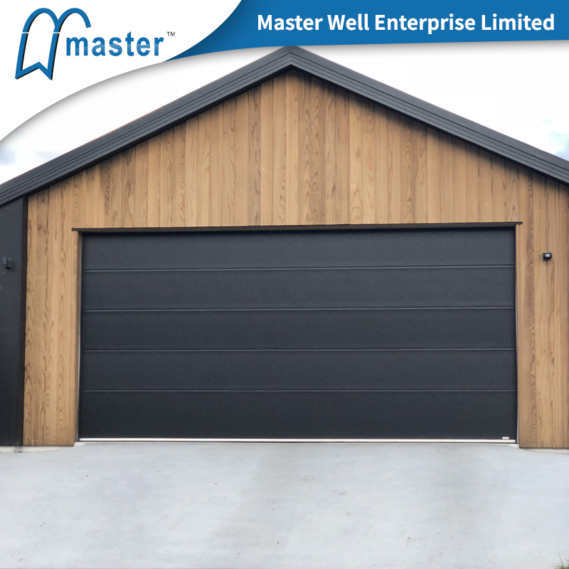 Modern Residential Automatic Cassette White Galvanized Steel Orange Peel Oak Black Wood Grain Sectional Short Long Carriage Panel Insulated Overhead Garage Door