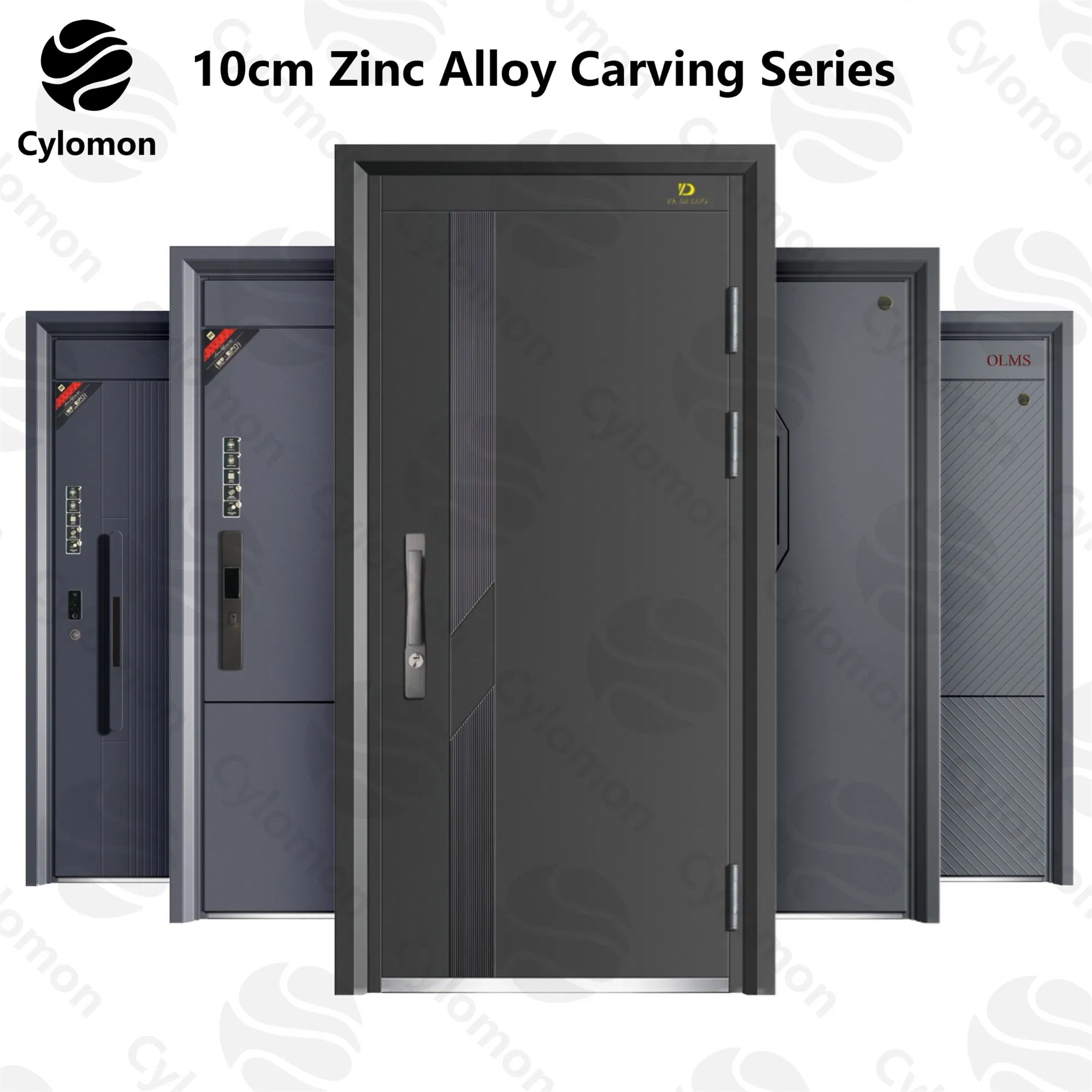 10cm Customized Exterior Entrance Entry Metal Stainless Steel Security Front Double Single Guangdong Solid and Flat Turkey Modern Wrought Iron Door for Sale