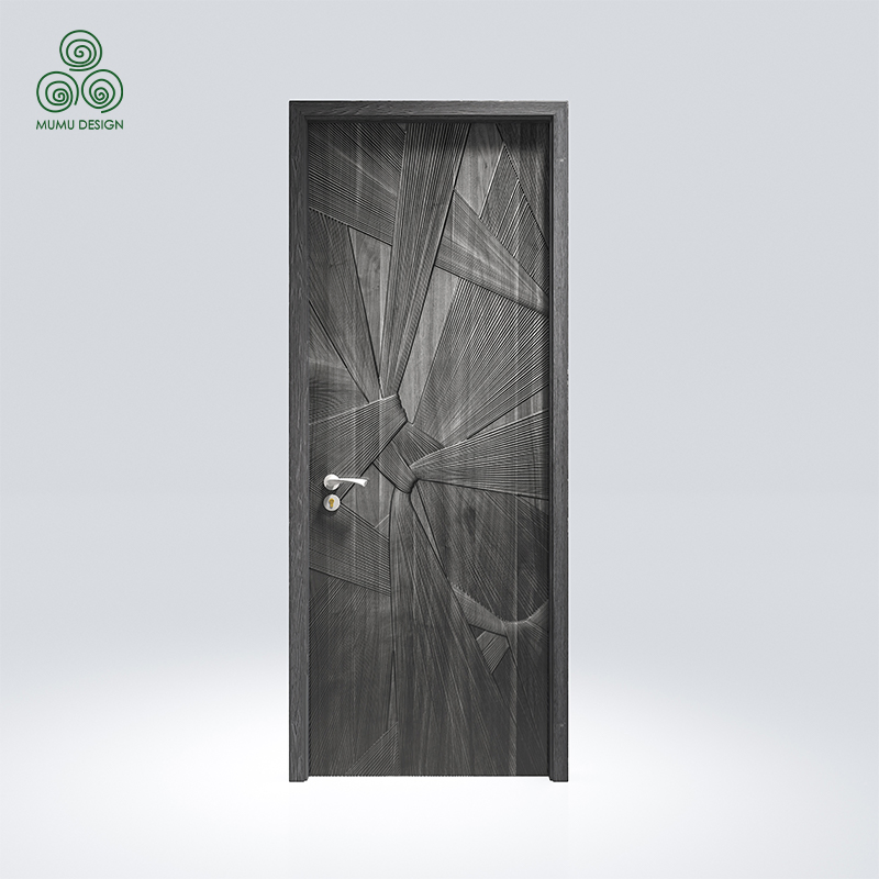 Custom Durable Weather Resistant Wooden 3D Panel Security Entrance Hotel Door