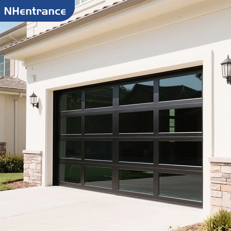 Automatic Custom Full View Sectional Garage Door for Residential Villa Glass Garage Door