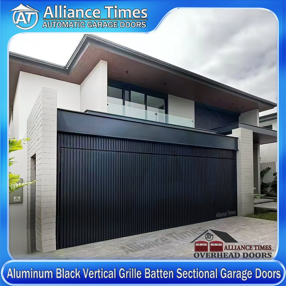 Australian Style Whoesale Cheap Robust Residential Aluminum Black Vertical Battens Sectional Overhead Automatic Garage Doors
