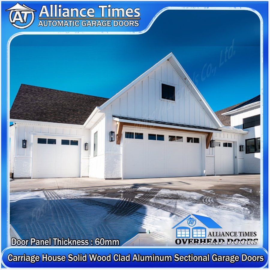 Carriage House Wood Clad Aluminum Garage Doors with 1000n Force