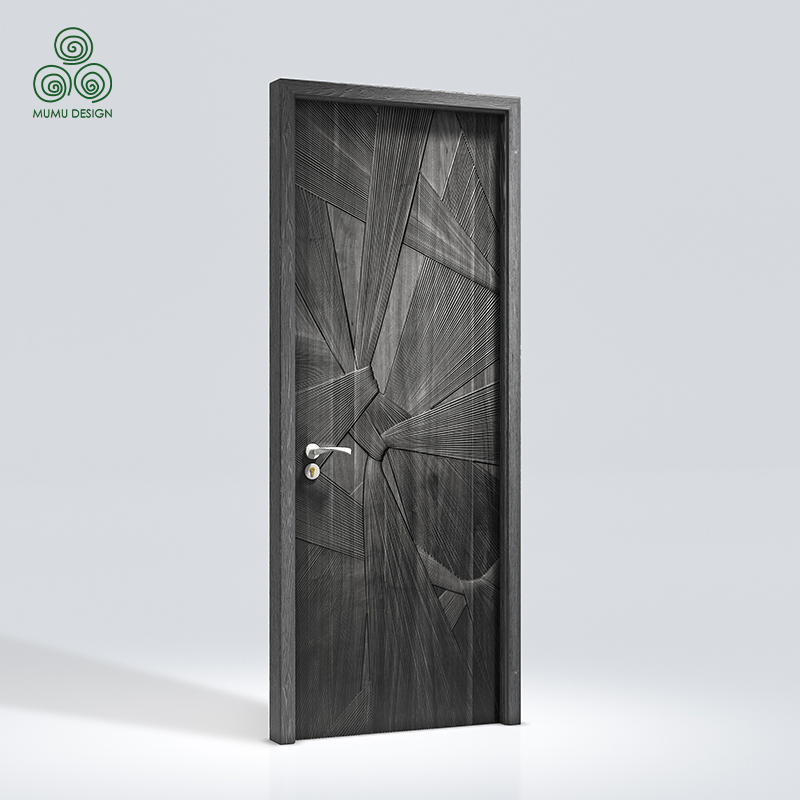 Custom Durable Weather Resistant Wooden 3D Panel Security Entrance Hotel Door