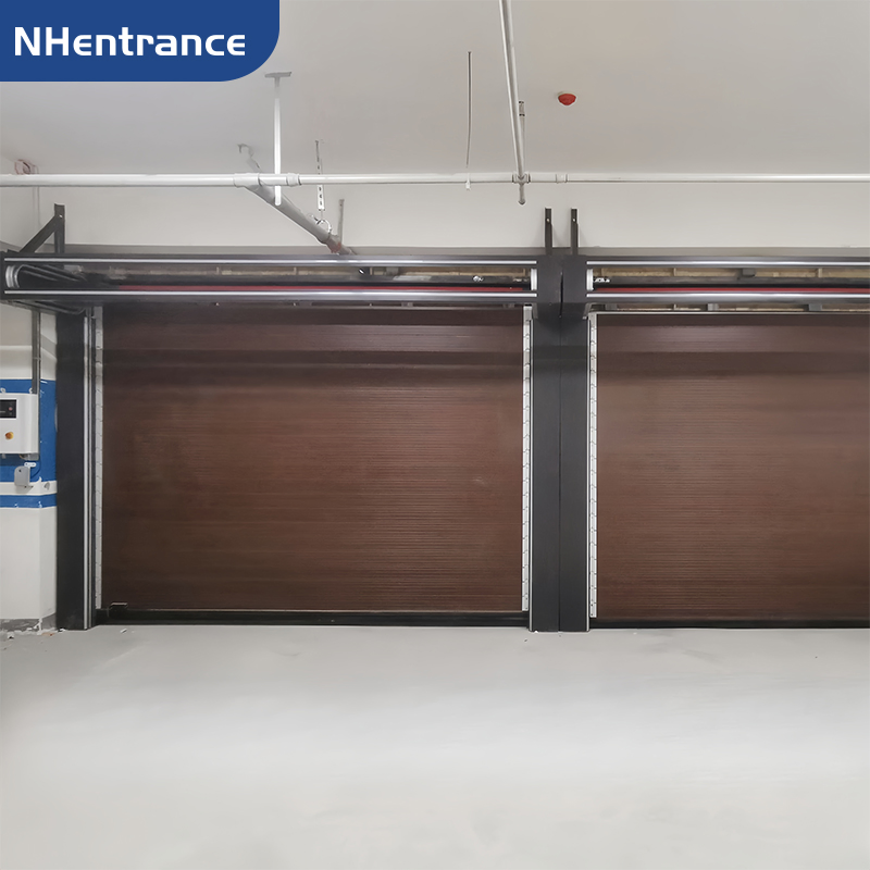 Premium Spiral Garage Door with French Style and Metallic Copper Finish for Luxury Residences