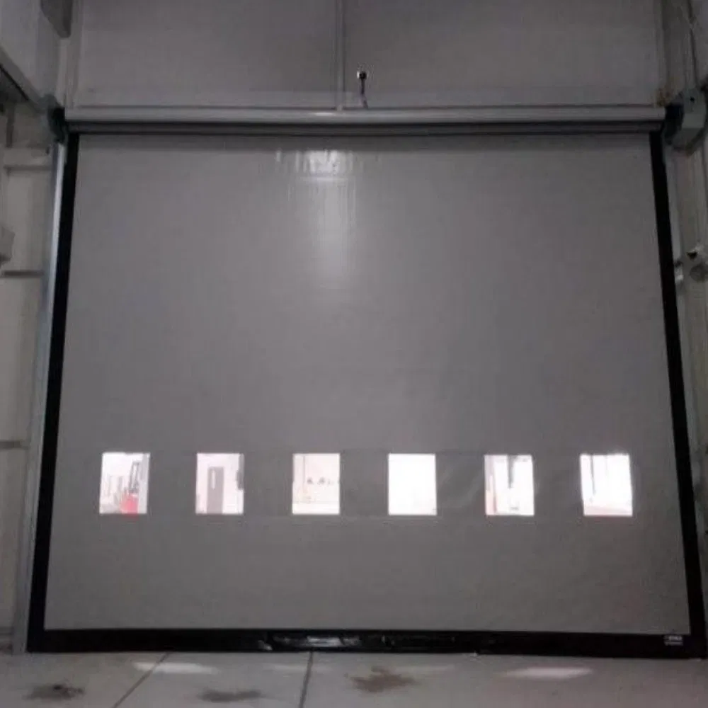 PVC Canvas Garage Industrial Logistics High Speed Zipper Fast Acting Plastic Vinyl Door for Pharmaceutical Drug Industry