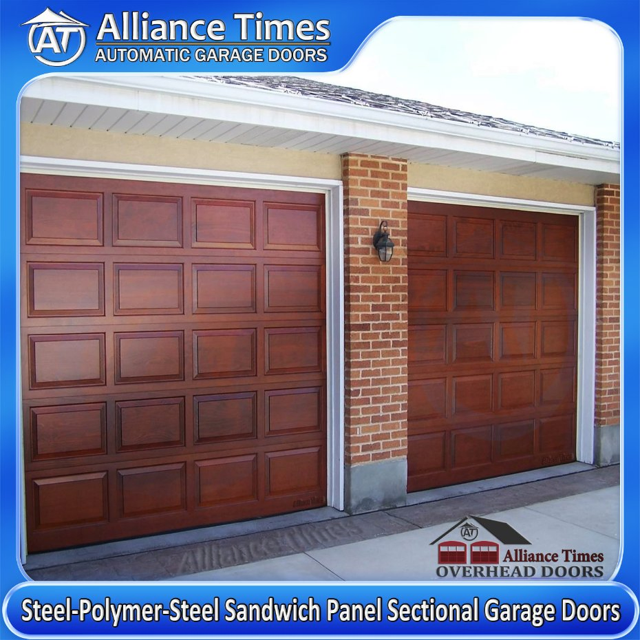 Premium Steel-Polymer Garage Door Panels with Faux Wood Finish