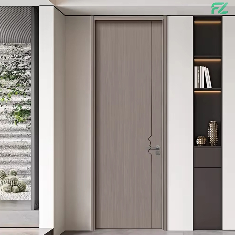 Custom Size Fire-Rated &amp; Soundproof Simulated Wood Grain Aluminum Interior Doors Slab Doors