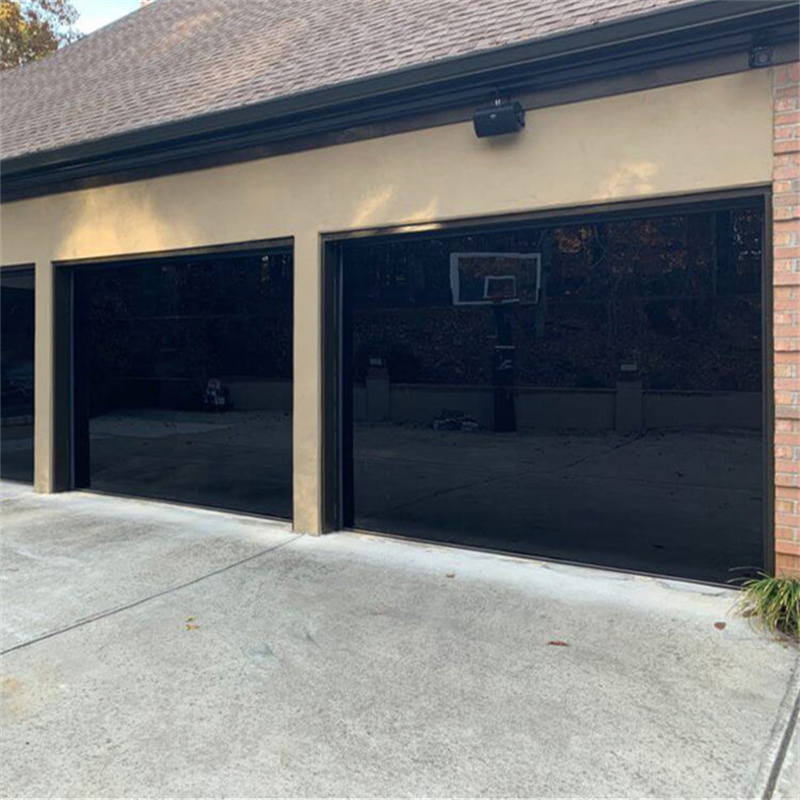 Aluminum Glass Overhead Sectional Full View Frameless Garage Doors