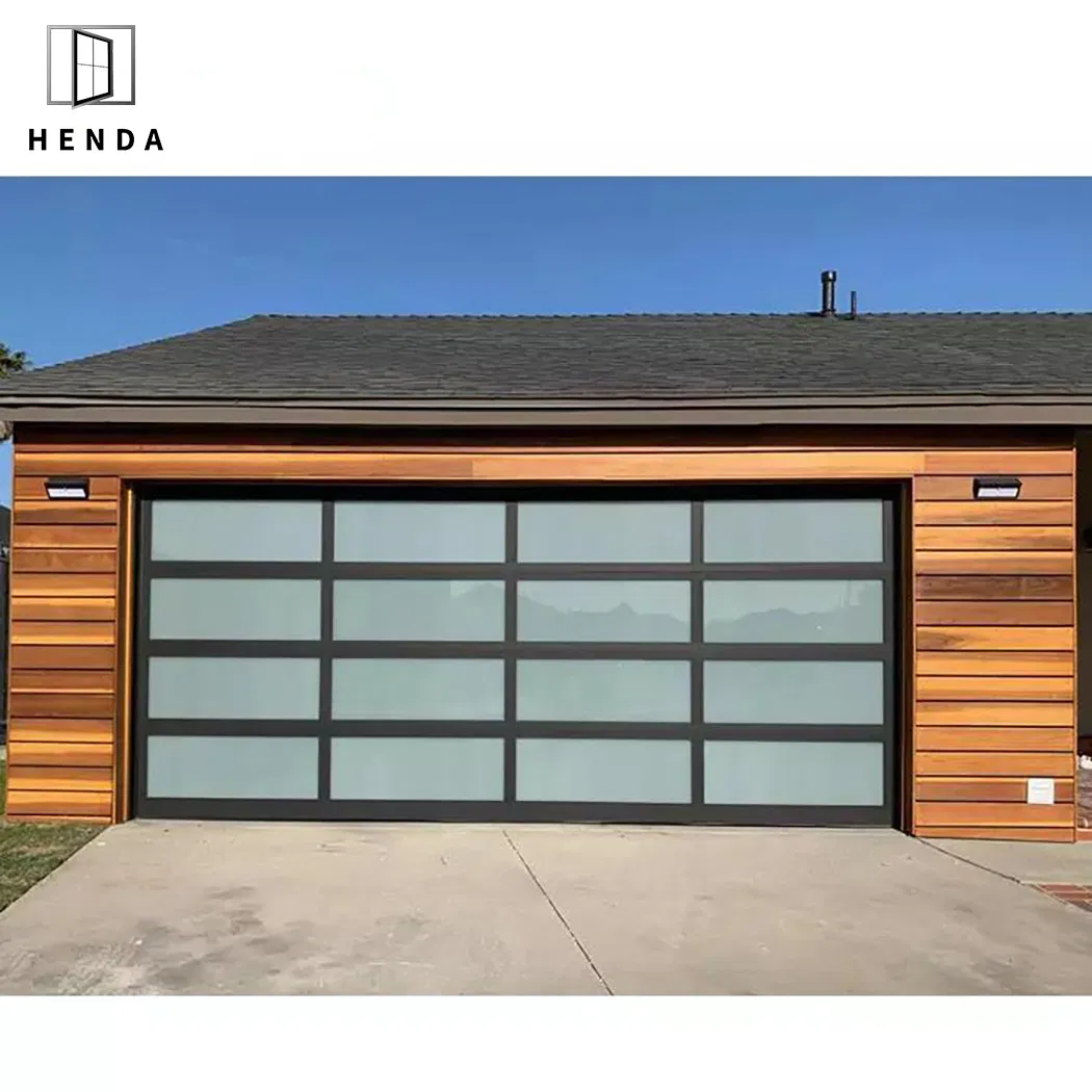 Europe Good Quality Automatic Garage Door Residential High Gloss Flush Garage Doors Black Garagedoor Car Garage Door