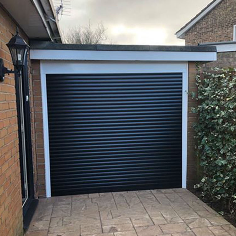 Wholesale Price Luxury Villa Flush Mount Batten Modern Grille Motor Automatic Black Aluminum Garage Door for House