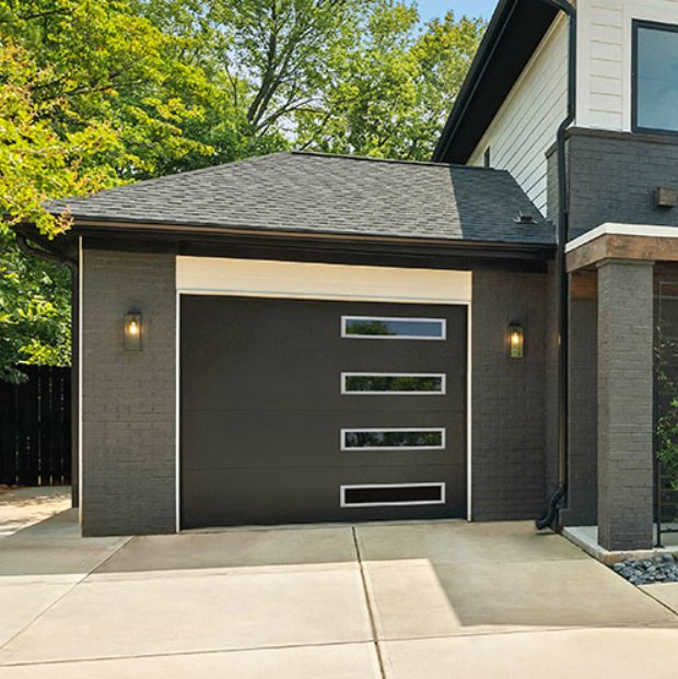 Customized Size Aluminium Garage Doors 16X8 Flush Panel Garage Door Price with PU Foam