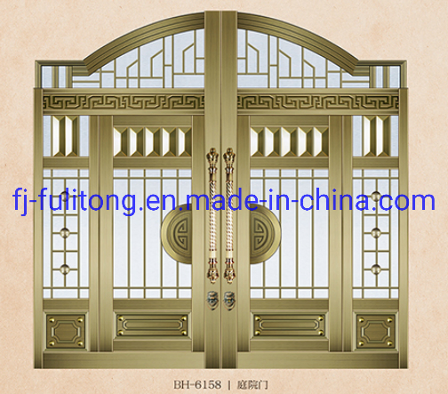 Security Steel Wooden Sliding Entrance Luxury Copper Garage Doors