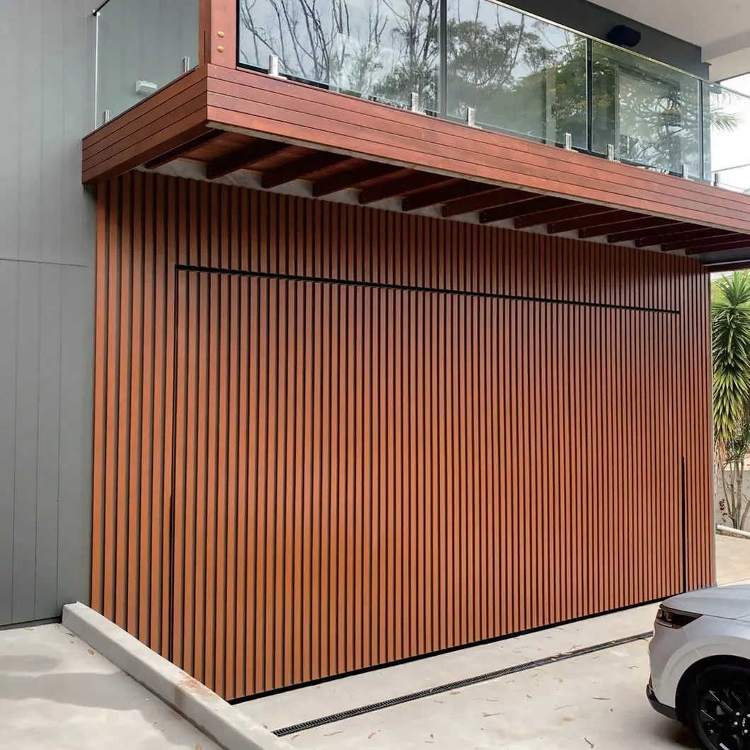 Luxury Villas Windproof Flush-Mount Modern Aluminum Slatted Bi-Fold Tilt-up Roll-up Entry Grid Garage Door