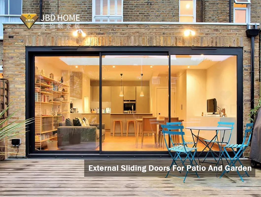 Modern Sleek Brown Tinted Aluminium Sliding Glass Door