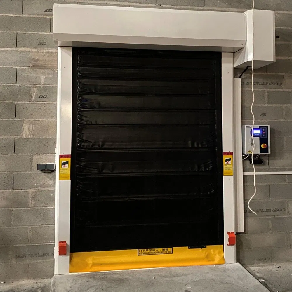 PVC Canvas Garage Industrial Logistics High Speed Zipper Fast Acting Plastic Vinyl Door for Pharmaceutical Drug Industry