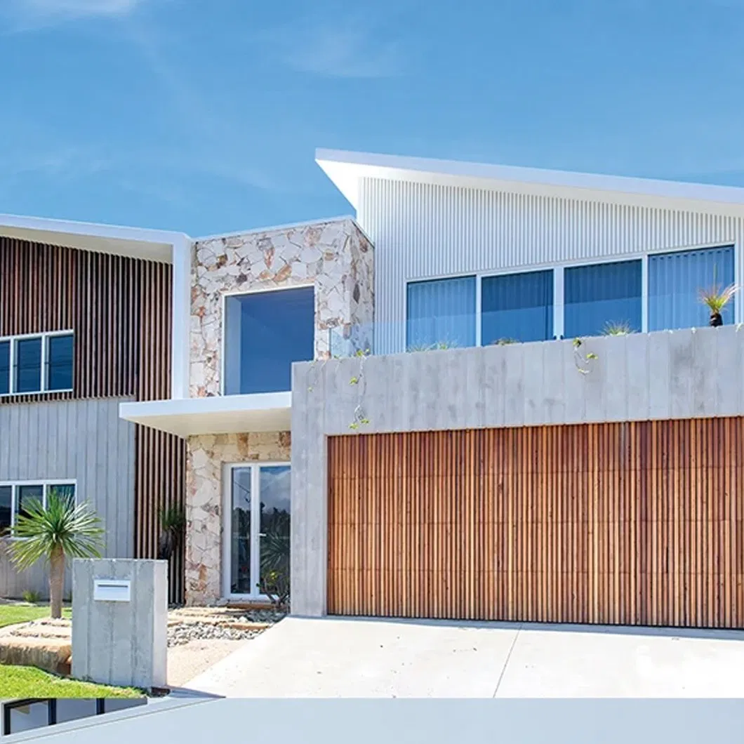 Luxury Villas Windproof Flush-Mount Modern Aluminum Slatted Bi-Fold Tilt-up Roll-up Entry Grid Garage Door