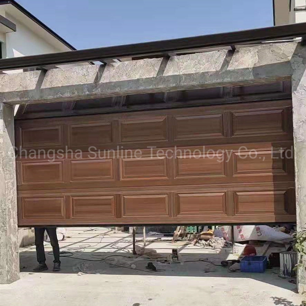 Automatic Roller Door Imitation Copper and Wood Grain All Aluminum Alloy Motorized Sectional Garage Doors
