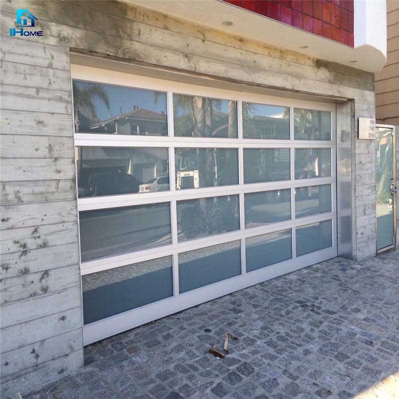 Modern Style Aluminum Frame Flush Metal Glass Garage Door Opener Gate Accordion Sectional Overhead Garage Door