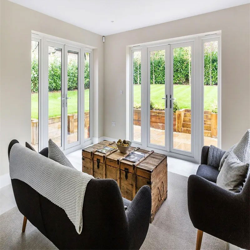 Modern Design PVC Soundproof Double Tempered Glass Casement Door for Kitchen/Bathroom