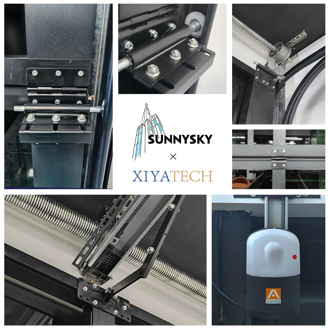 Low Price Residential Automatic Black Aluminum Benefit Glass Sectional Garage Door