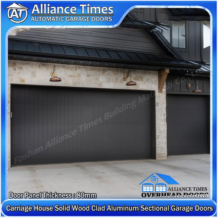 Customizable Carriage House Wood Clad Aluminum Garage Doors with Driving System