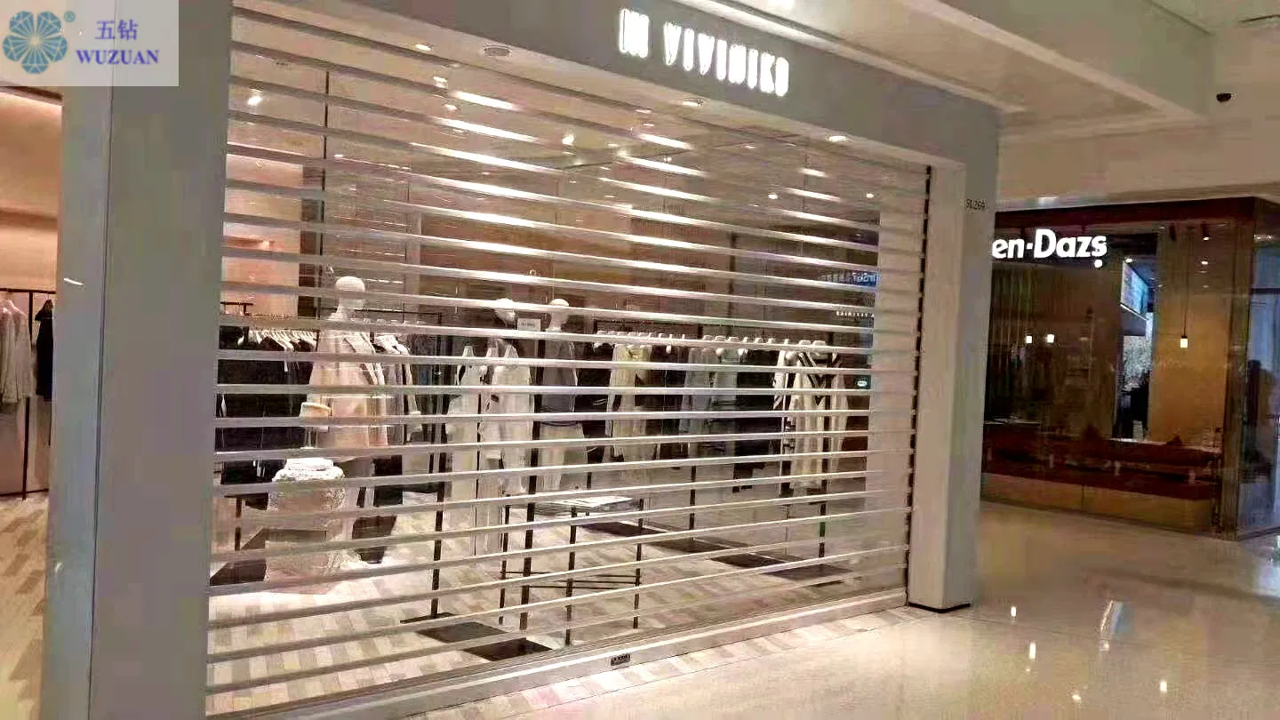 Commercial Transparent Roller Shutter Door Automatic Clear Polycarbonate Sheet Roll up Door