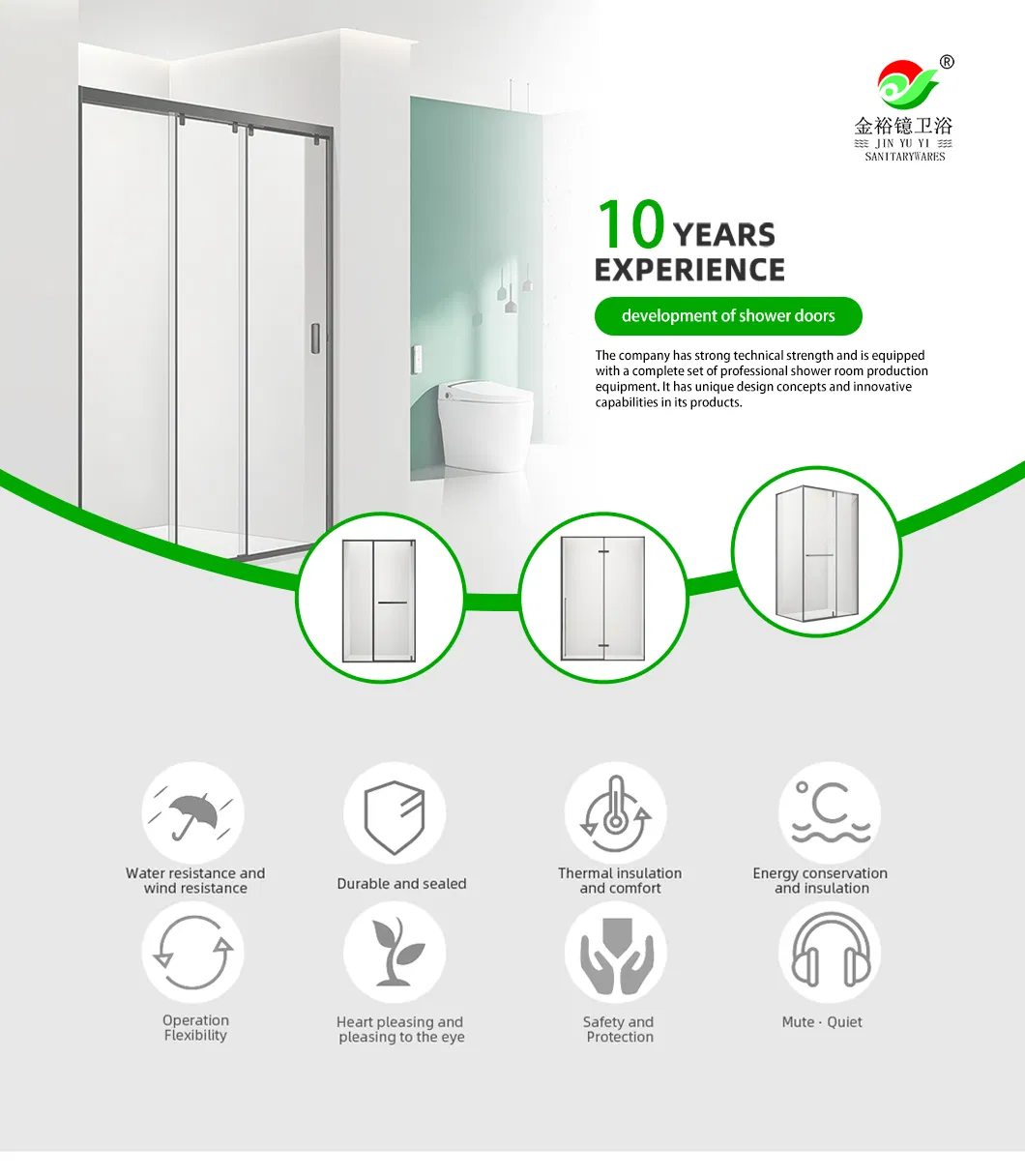 Durable Tempered Glass Shower Door