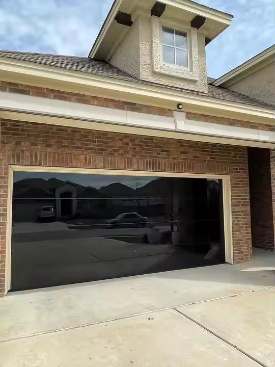 Guangdong Modern Black Frameless Flush Aluminum Security Garage Door with Mirror Glass View