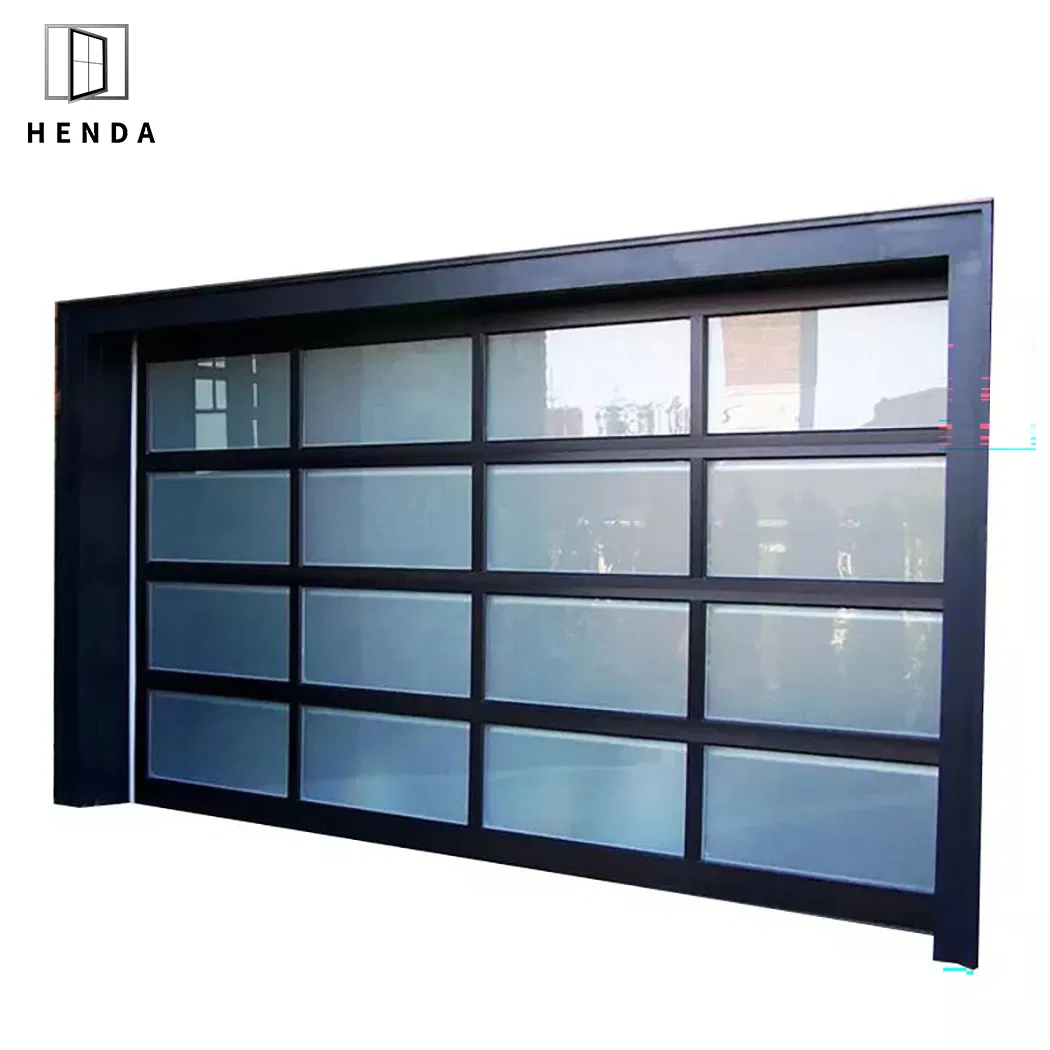 Wholesale Price China Factory Direct Frameless Full Glazed View Roller Shutter Black Glass Garage Door