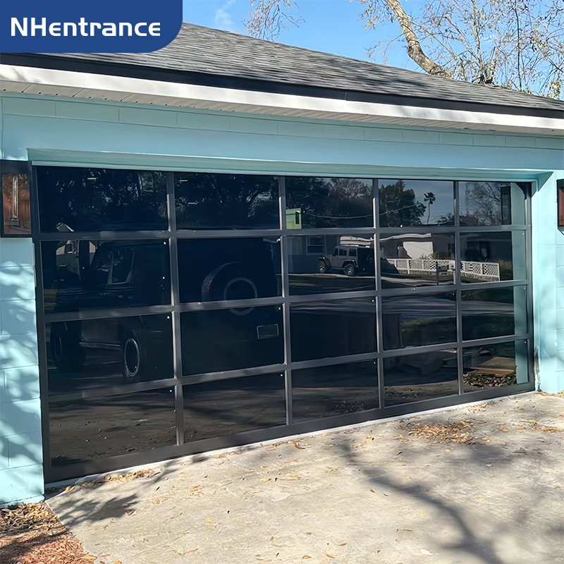 Automatic Custom Full View Sectional Garage Door for Residential Villa Glass Garage Door