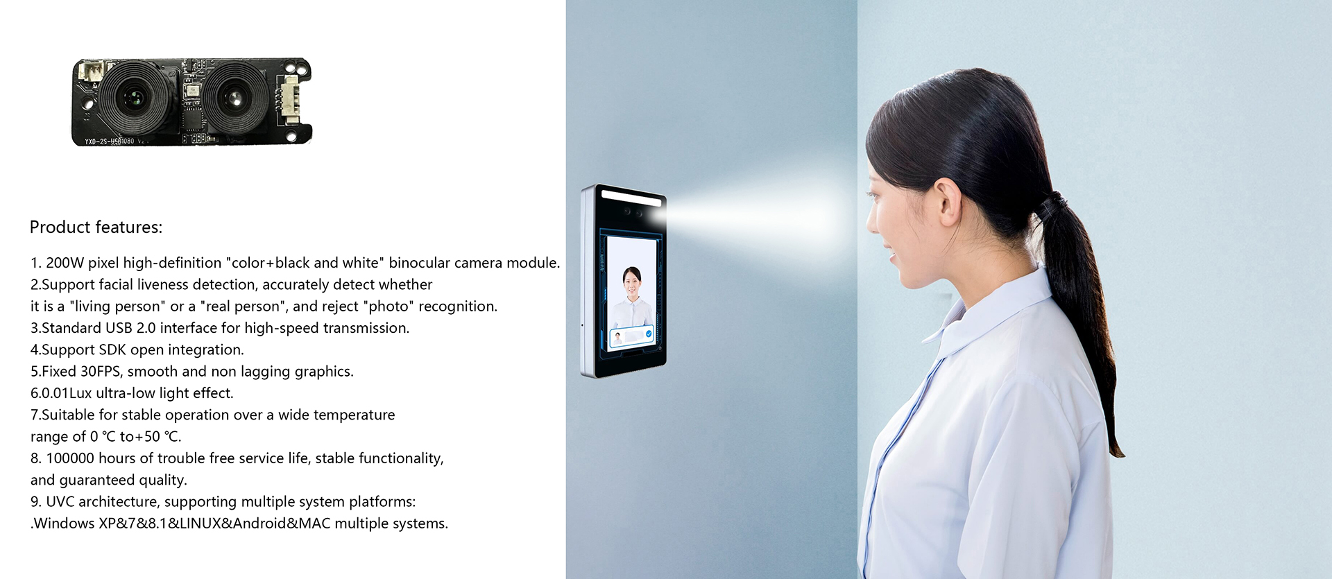 YXD 4K ultra HD 140-degree ultra-wide motion camera module