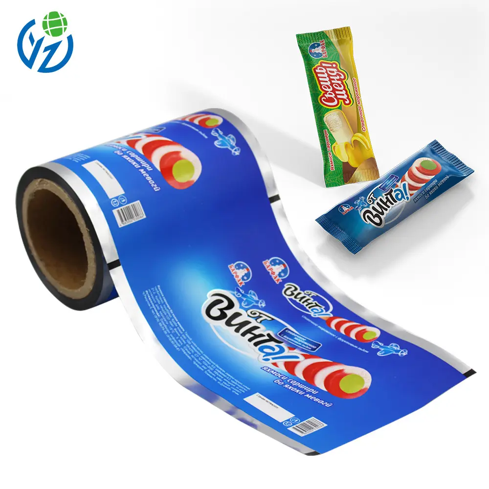 Custom Printed Food Popsicle Snack Plastic Wrapper Packaging Roll Film