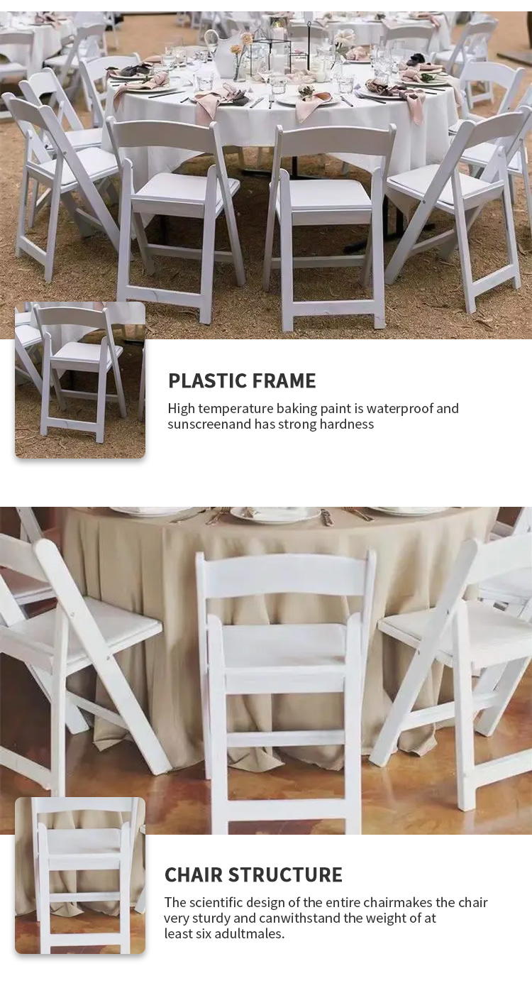 Best Selling Foldable Plastic Chair White Resin Folding Wedding Party Outdoor Chair